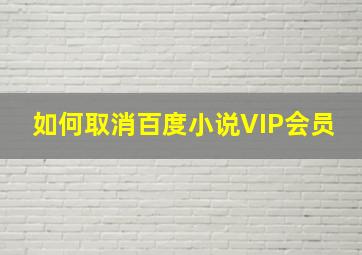 如何取消百度小说VIP会员