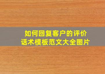 如何回复客户的评价话术模板范文大全图片