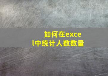 如何在excel中统计人数数量