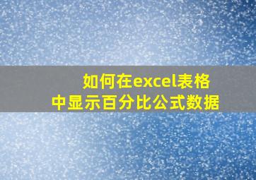 如何在excel表格中显示百分比公式数据