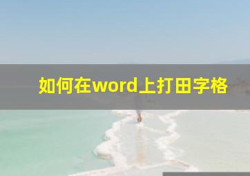 如何在word上打田字格