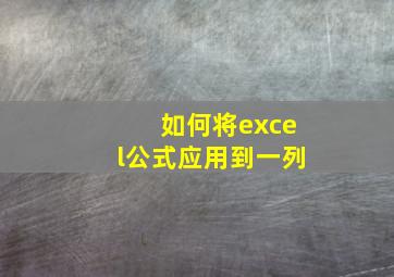 如何将excel公式应用到一列