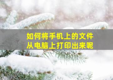 如何将手机上的文件从电脑上打印出来呢