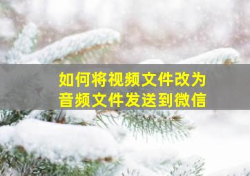 如何将视频文件改为音频文件发送到微信