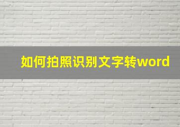 如何拍照识别文字转word