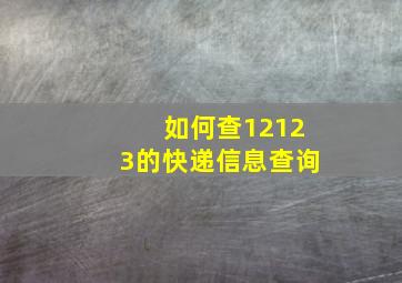 如何查12123的快递信息查询