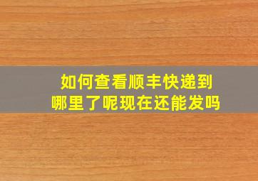 如何查看顺丰快递到哪里了呢现在还能发吗