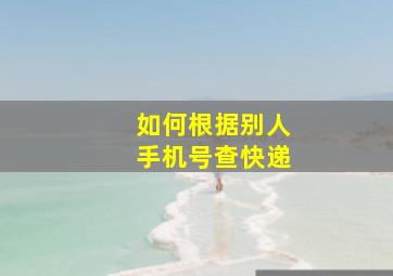 如何根据别人手机号查快递