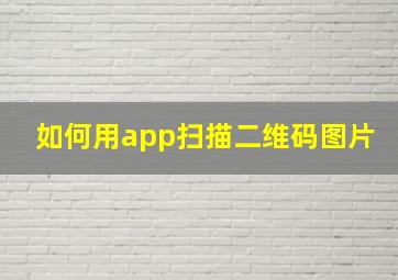 如何用app扫描二维码图片