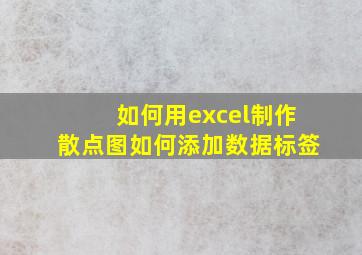 如何用excel制作散点图如何添加数据标签