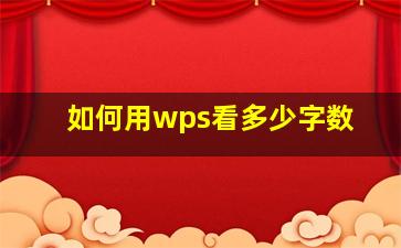 如何用wps看多少字数