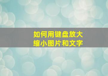 如何用键盘放大缩小图片和文字