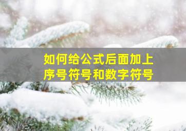 如何给公式后面加上序号符号和数字符号