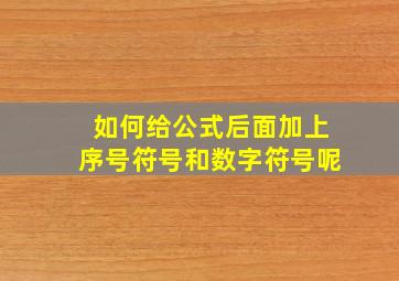 如何给公式后面加上序号符号和数字符号呢