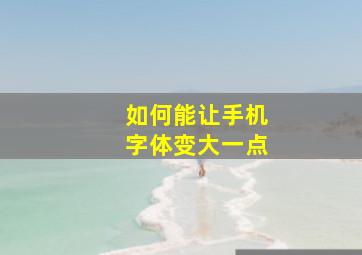 如何能让手机字体变大一点