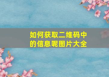 如何获取二维码中的信息呢图片大全