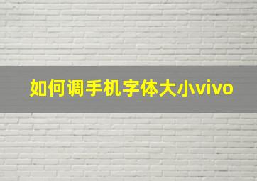 如何调手机字体大小vivo