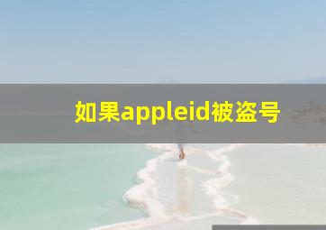 如果appleid被盗号