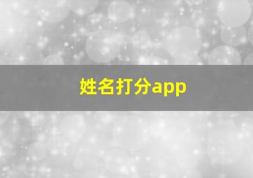 姓名打分app