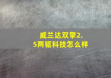 威兰达双擎2.5两驱科技怎么样