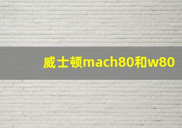 威士顿mach80和w80