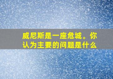 威尼斯是一座危城。你认为主要的问题是什么