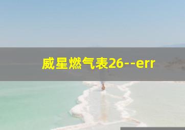 威星燃气表26--err