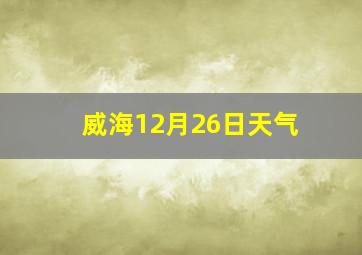 威海12月26日天气