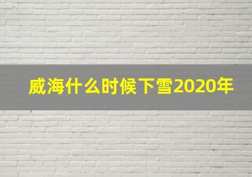 威海什么时候下雪2020年