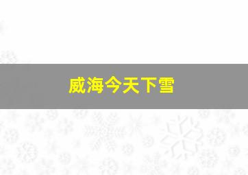 威海今天下雪