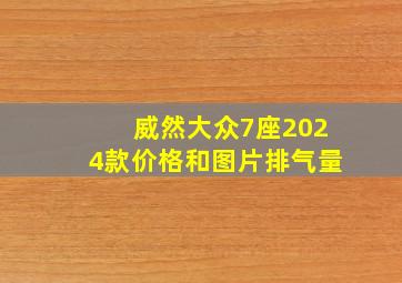 威然大众7座2024款价格和图片排气量