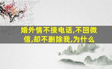 婚外情不接电话,不回微信,却不删除我,为什么