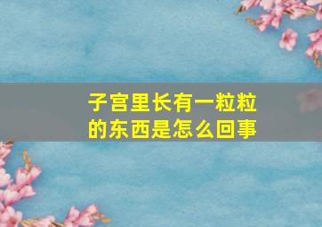 子宫里长有一粒粒的东西是怎么回事