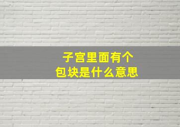 子宫里面有个包块是什么意思