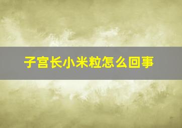 子宫长小米粒怎么回事