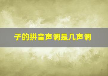 子的拼音声调是几声调