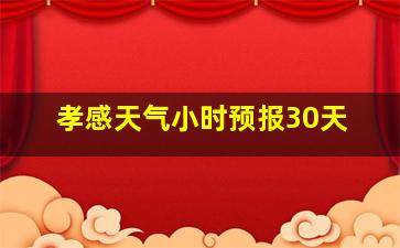 孝感天气小时预报30天