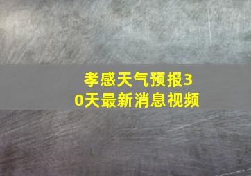 孝感天气预报30天最新消息视频