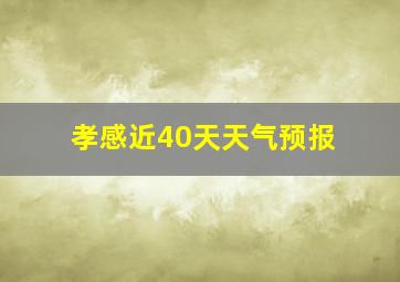 孝感近40天天气预报