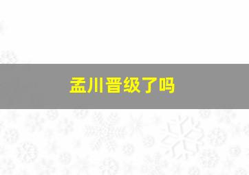 孟川晋级了吗