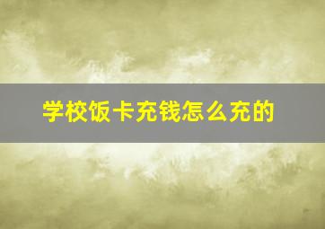 学校饭卡充钱怎么充的