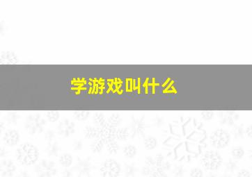 学游戏叫什么