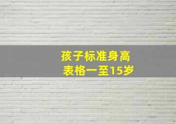 孩子标准身高表格一至15岁