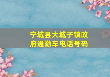 宁城县大城子镇政府通勤车电话号码