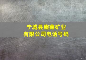 宁城县鑫鑫矿业有限公司电话号码