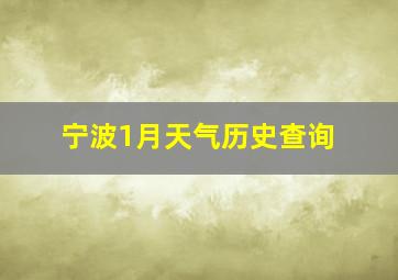 宁波1月天气历史查询