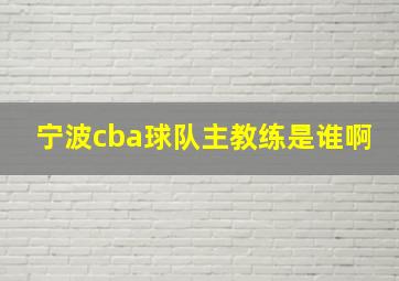 宁波cba球队主教练是谁啊