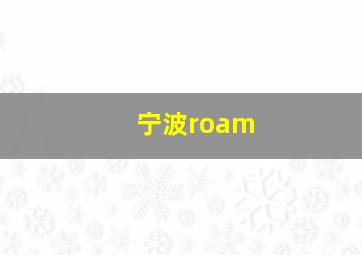 宁波roam