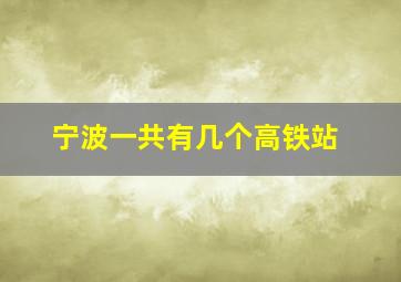 宁波一共有几个高铁站