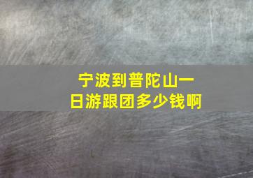 宁波到普陀山一日游跟团多少钱啊